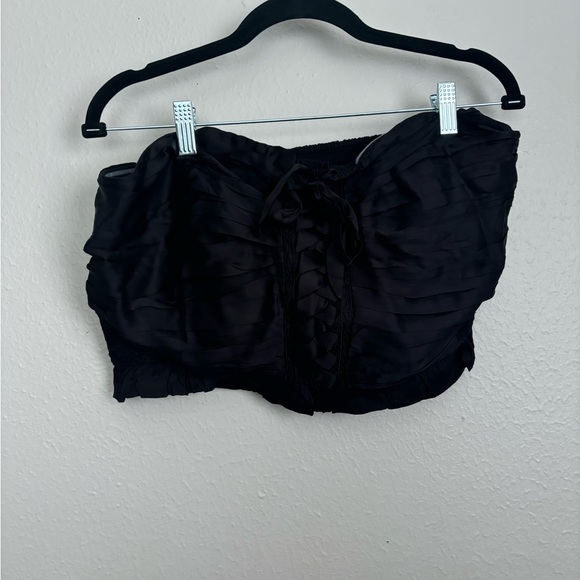 Free People Aurelia Silky Corset Top L Black - Picture 5 of 12